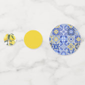 青地中海の瓦と柑橘紙吹雪 コンフェッティ (正面)