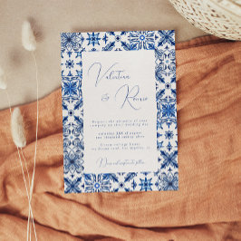 青地中海の瓦と柑橘結婚類 招待状