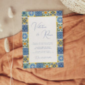 青地中海の瓦と柑橘結婚類 招待状