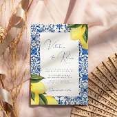 青地中海の瓦と柑橘結婚類 招待状