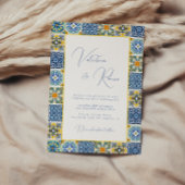 青地中海の瓦と柑橘結婚類 招待状