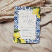 青地中海の瓦と柑橘結婚類 招待状