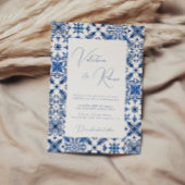 青地中海の瓦と柑橘結婚類 招待状