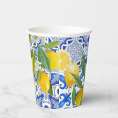 青地中海の瓦レモンブライダルシャワー 紙コップ (右)