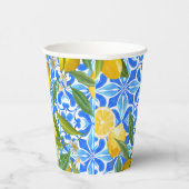 青地中海の瓦レモンブライダルシャワー 紙コップ (右)