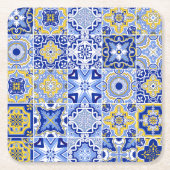 青地中海の瓦・柑橘類 スクエアペーパーコースター (正面)