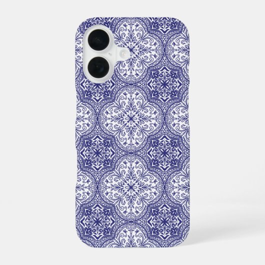 青地中海の瓦 iPhone 16ケース (裏面)
