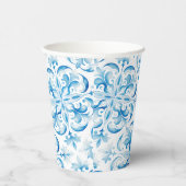 青地中海の白タイル 紙コップ (右)