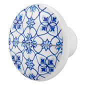 青地中海の白レトロタイルの外観 セラミックノブ (右)