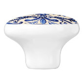 青地中海の白抽象芸術フォークアート セラミックノブ (側面)