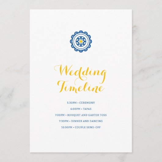 青地中海の色の黄色のタイムラ結婚イン プログラム (正面)