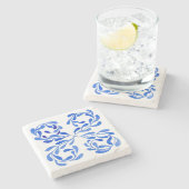 青地中海の色 ストーンコースター (横)