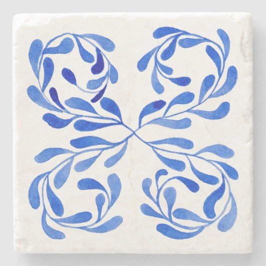 青地中海の色 ストーンコースター (正面)