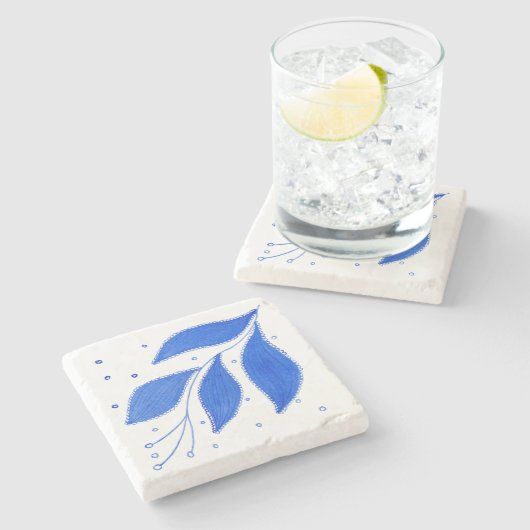 青地中海の色 ストーンコースター (横)