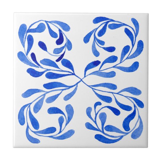 青地中海の色 タイル (正面)