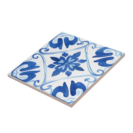 青地中海の タイル (側面)