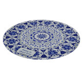 青地中海の/白12点の星形タイル カッティングボード (角)