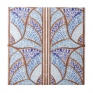 青地中海の。& Terracottaモザイクパターン タイル