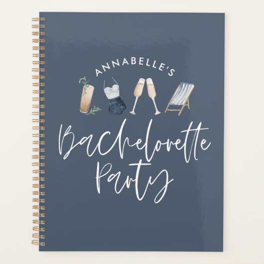 青夏ガーリー飲みモダン物ブライダルシャワー プランナー手帳 (正面)