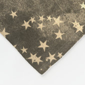 青夜空セピア茶色金ゴールド星模様 フリースブランケット (角)