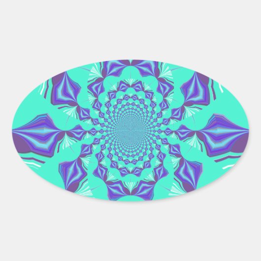 青大切色 楕円形シール (正面)