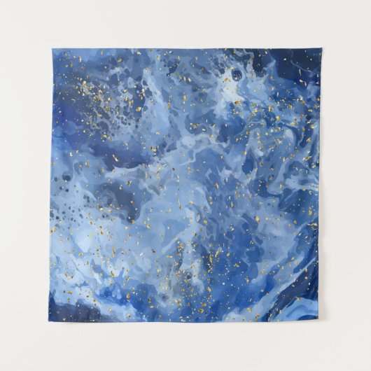 青大理石と金ゴールドテクスチャ タペストリー (正面)