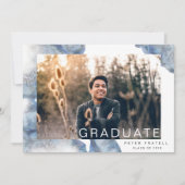 青大理石グラデーション卒業発表 招待状 (正面)