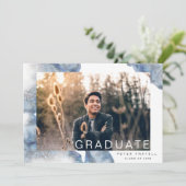 青大理石グラデーション卒業発表 招待状 (スタンド正面)