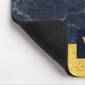 青大理石モノグラムののフェイク金ゴールドテクスチャプリント マウスパッド (コーナー)