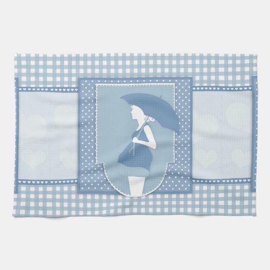 青妊婦の色 キッチンタオル (横)