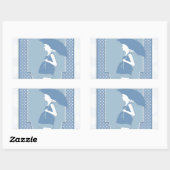 青妊婦の色 長方形シール (シート)