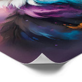 青威厳のあるい目を鋭くふわふわした猫 ポスター (角)