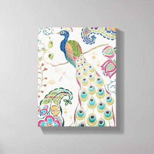青威厳のある孔雀 キャンバスプリント (正面)