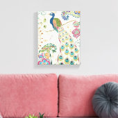 青威厳のある孔雀 キャンバスプリント (インサイチュ (リビング))