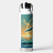 青威厳のある鯨絵を描の ウォーターボトル (正面)
