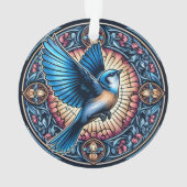 青威厳のある鳥の飛翔 オーナメント (裏面)