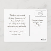 青孔雀の羽ありがとう ポストカード (裏面)