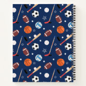 青学校のキッズスポーツ用品パターン ノートブック (裏面)