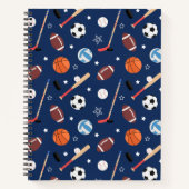 青学校のキッズスポーツ用品パターン ノートブック (正面)