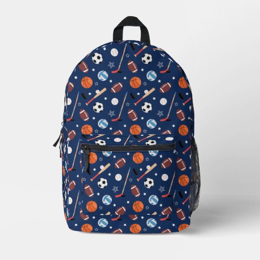 青学校のキッズスポーツ用品パターン プリントバックパック (正面)