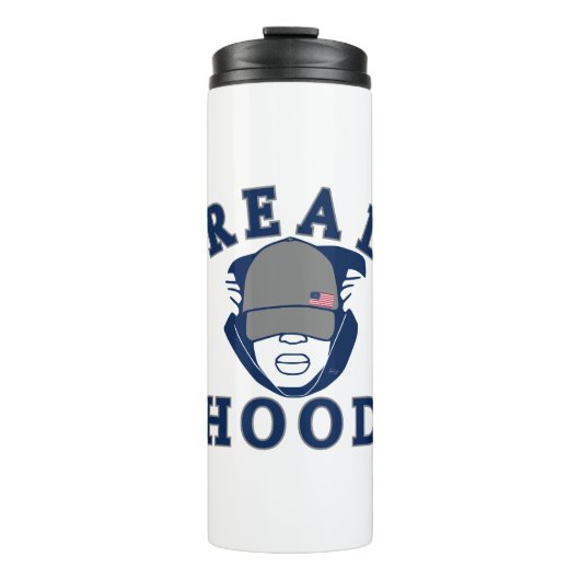 青実在灰色フードフード付きスウェットシャツ タンブラー (正面)