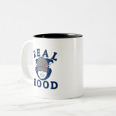 青実在灰色フードフード付きスウェットシャツ ツートーンマグカップ (正面左)