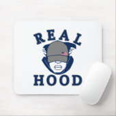 青実在灰色フードフード付きスウェットシャツ マウスパッド (マウス)