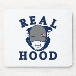 青実在灰色フードフード付きスウェットシャツ マウスパッド