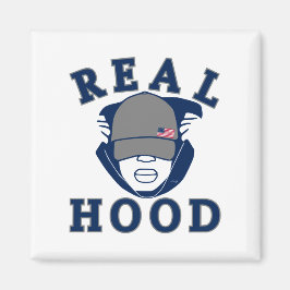 青実在灰色フードフード付きスウェットシャツ マグネット