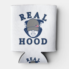 青実在灰色フードフード付きスウェットシャツ 缶クーラー