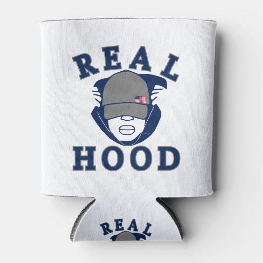 青実在灰色フードフード付きスウェットシャツ 缶クーラー (正面)