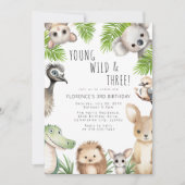 青少年のアニマルバースデーパーティー 招待状 (正面)