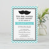 青少年の口ひげの山型ベビーシャワー 招待状 (スタンド正面)