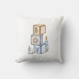 青少年の木造ブロックやおもちゃだ クッション